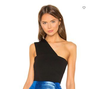 Superdown Rockie One Shoulder Bodysuit Black